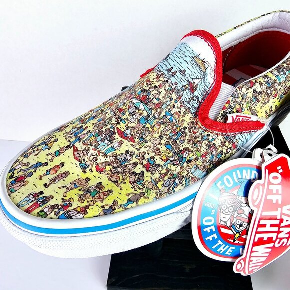 Vans Where's Waldo? Limited Edition Slip-on Shoes, W5.5, M4, K4, NWT - Picture 1 of 8